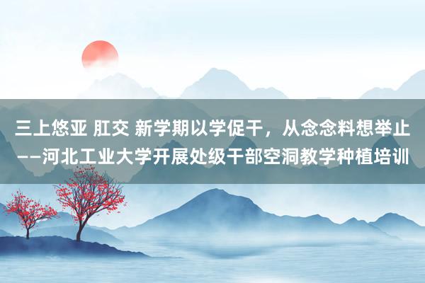 三上悠亚 肛交 新学期以学促干，从念念料想举止——河北工业大学开展处级干部空洞教学种植培训