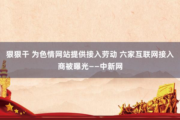 狠狠干 为色情网站提供接入劳动 六家互联网接入商被曝光——中新网