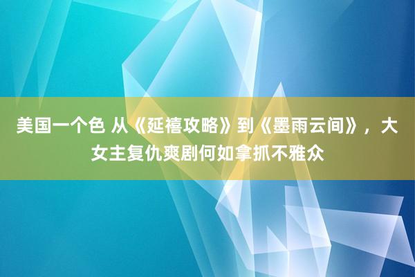 美国一个色 从《延禧攻略》到《墨雨云间》，大女主复仇爽剧何如拿抓不雅众