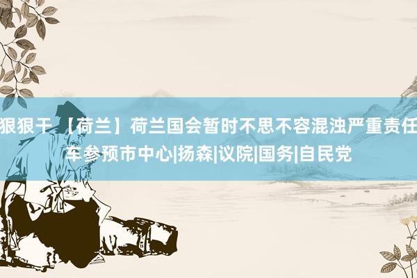 狠狠干 【荷兰】荷兰国会暂时不思不容混浊严重责任车参预市中心|扬森|议院|国务|自民党