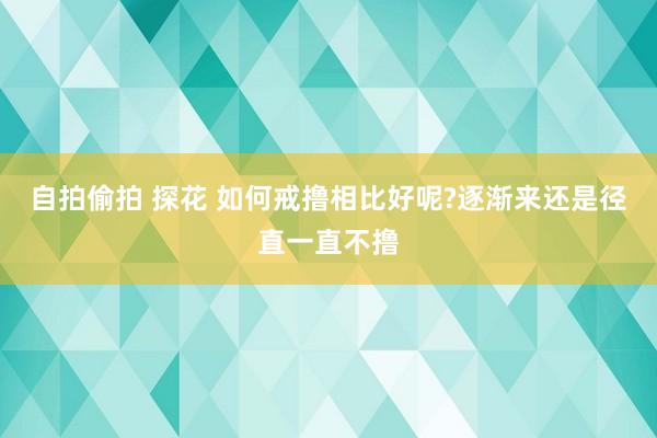 自拍偷拍 探花 如何戒撸相比好呢?逐渐来还是径直一直不撸