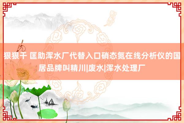 狠狠干 匡助浑水厂代替入口硝态氮在线分析仪的国居品牌叫精川|废水|浑水处理厂